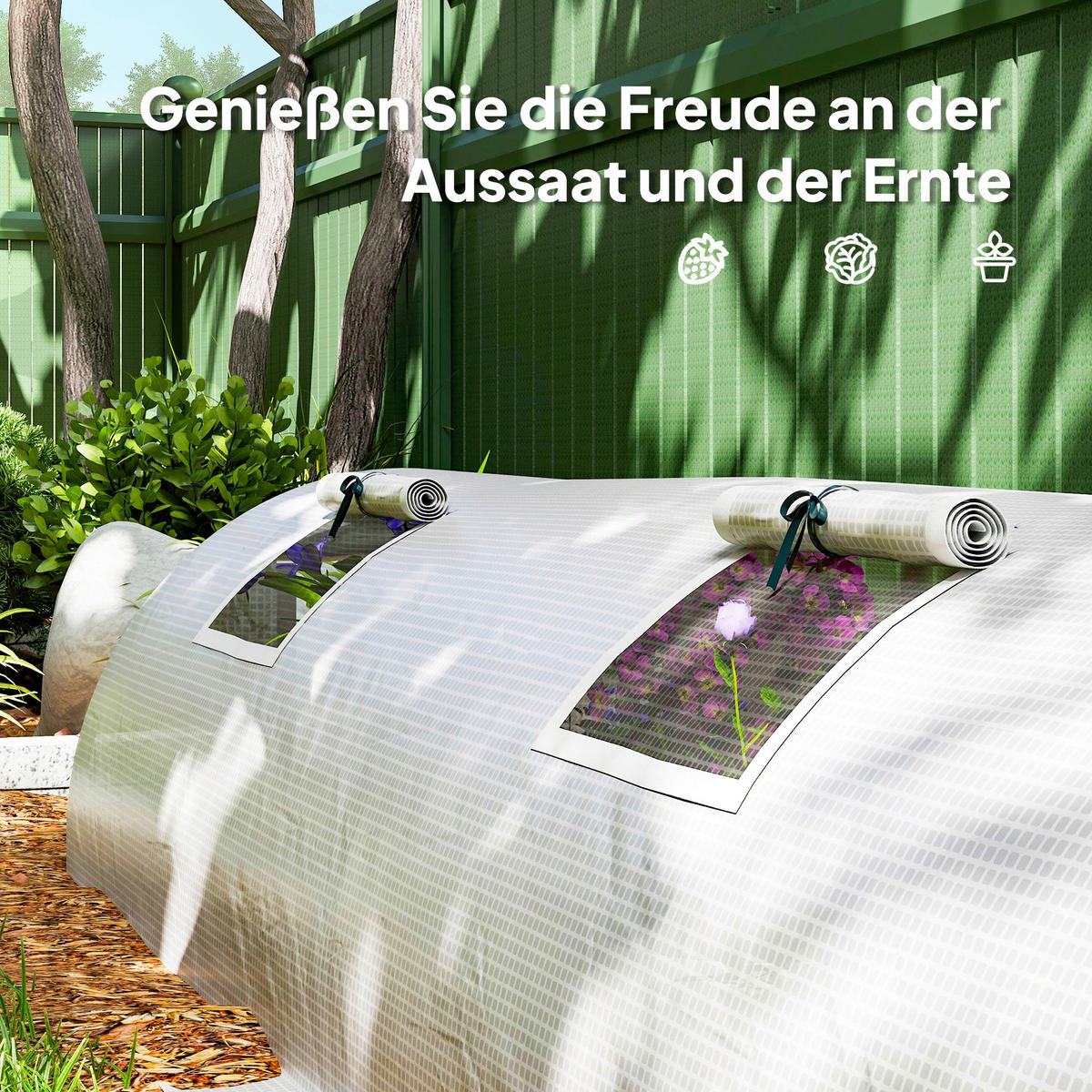 Outsunny Gewächshaus B/H/L: ca. 80x45x300 cm Gewächshaus - weiß (300,00/80,00/45,00cm) - Outsunny