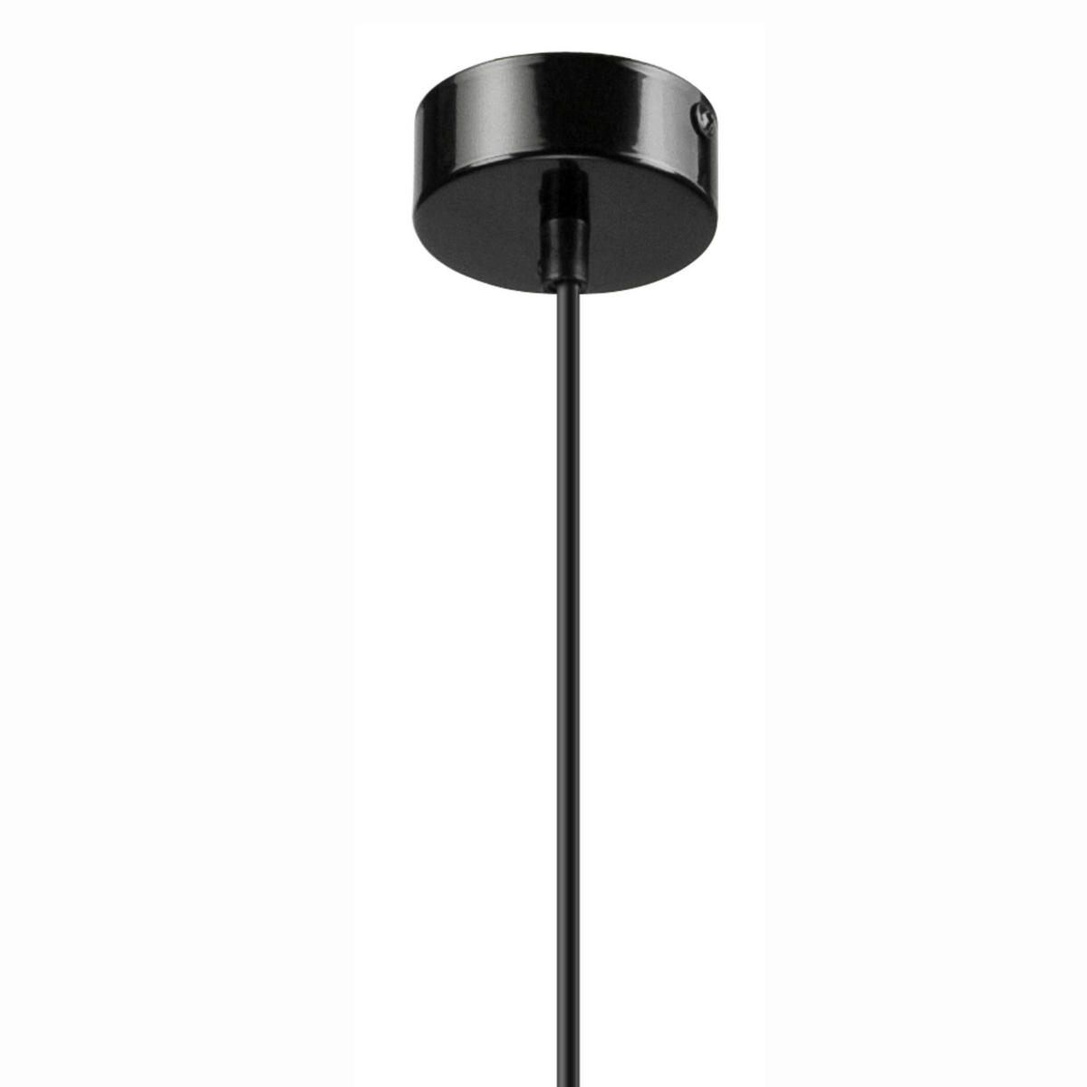 Lamkur Pendelleuchte SIMON 37349 schwarz Stahl Holz H/L: ca. 94x8 cm E27 1 Brennstellen Simon - schwarz (8,00cm) - Lamkur
