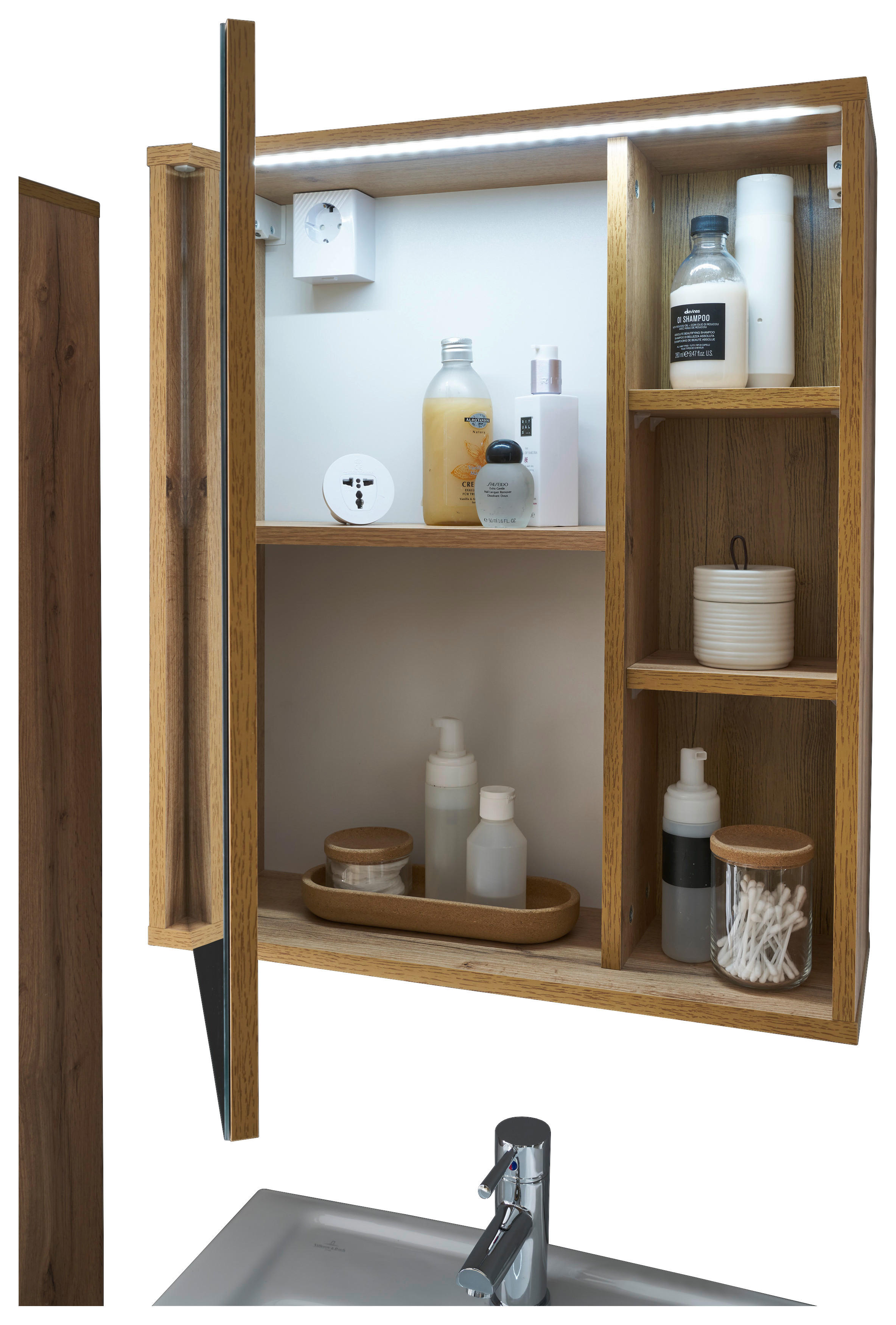 Spiegelschrank Greece Wildeiche Nachbildung B/H/T: ca. 60x70x20 cm Greece - (60,00/70,00/20,00cm)