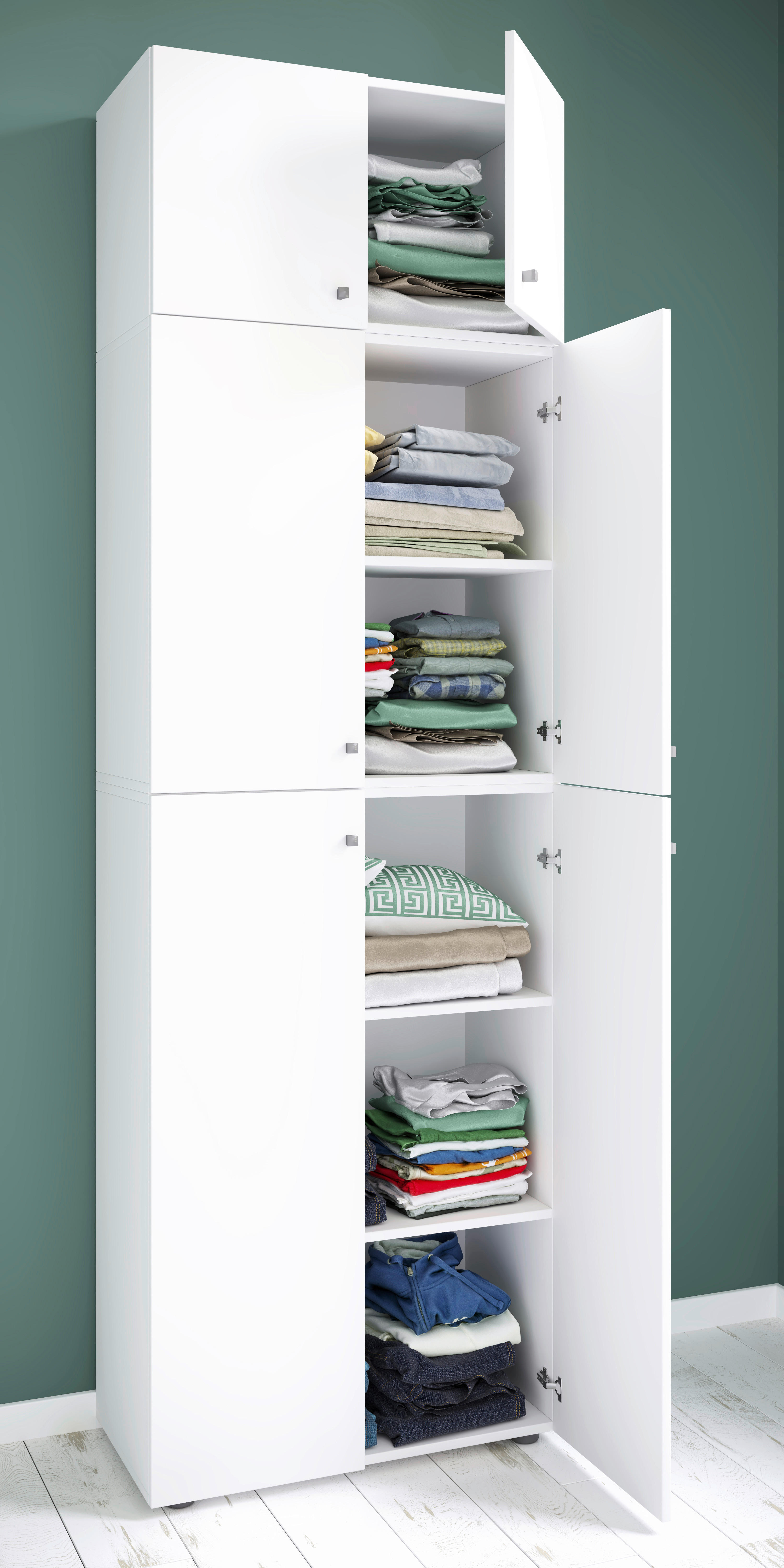 Kleiderschrank Lona weiß B/H/T: ca. 70x223x39 cm Lona - weiß (70,00/223,00/39,00cm) - VCM Möbel