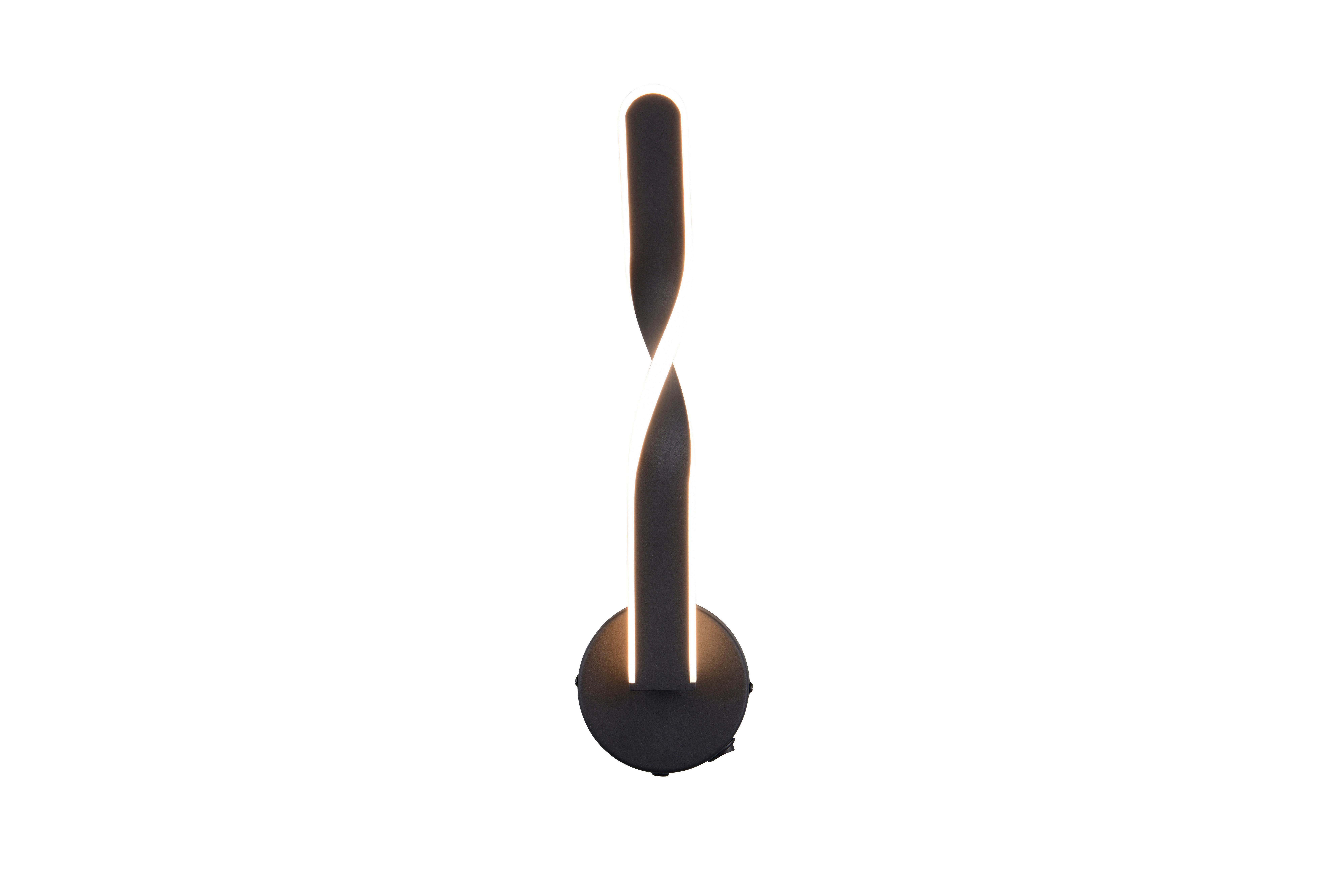 Reality LED Wandleuchte Ginko mattschwarz Metall B/H: ca. 12x45,5 cm 1 Brennstellen Ginko - mattschwarz (12,00/45,50cm) - Reality