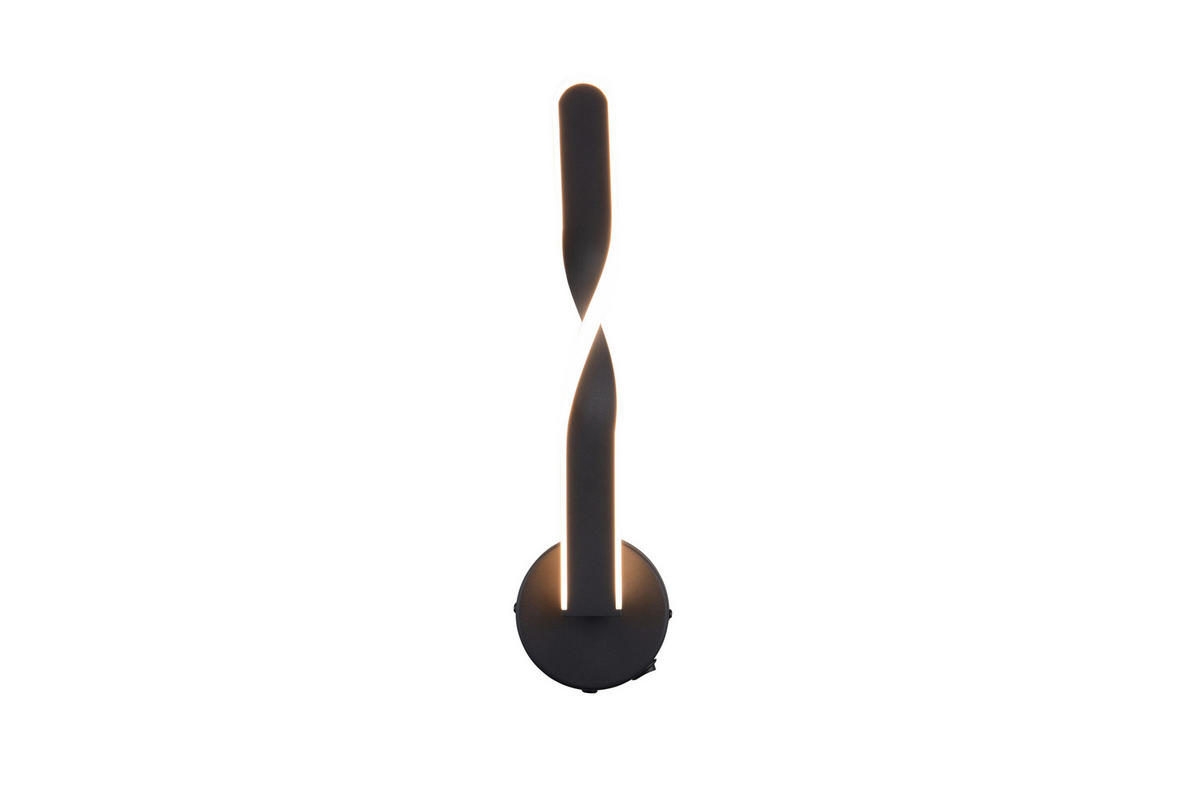 Reality LED Wandleuchte Ginko mattschwarz Metall B/H: ca. 12x45,5 cm 1 Brennstellen Ginko - mattschwarz (12,00/45,50cm) - Reality
