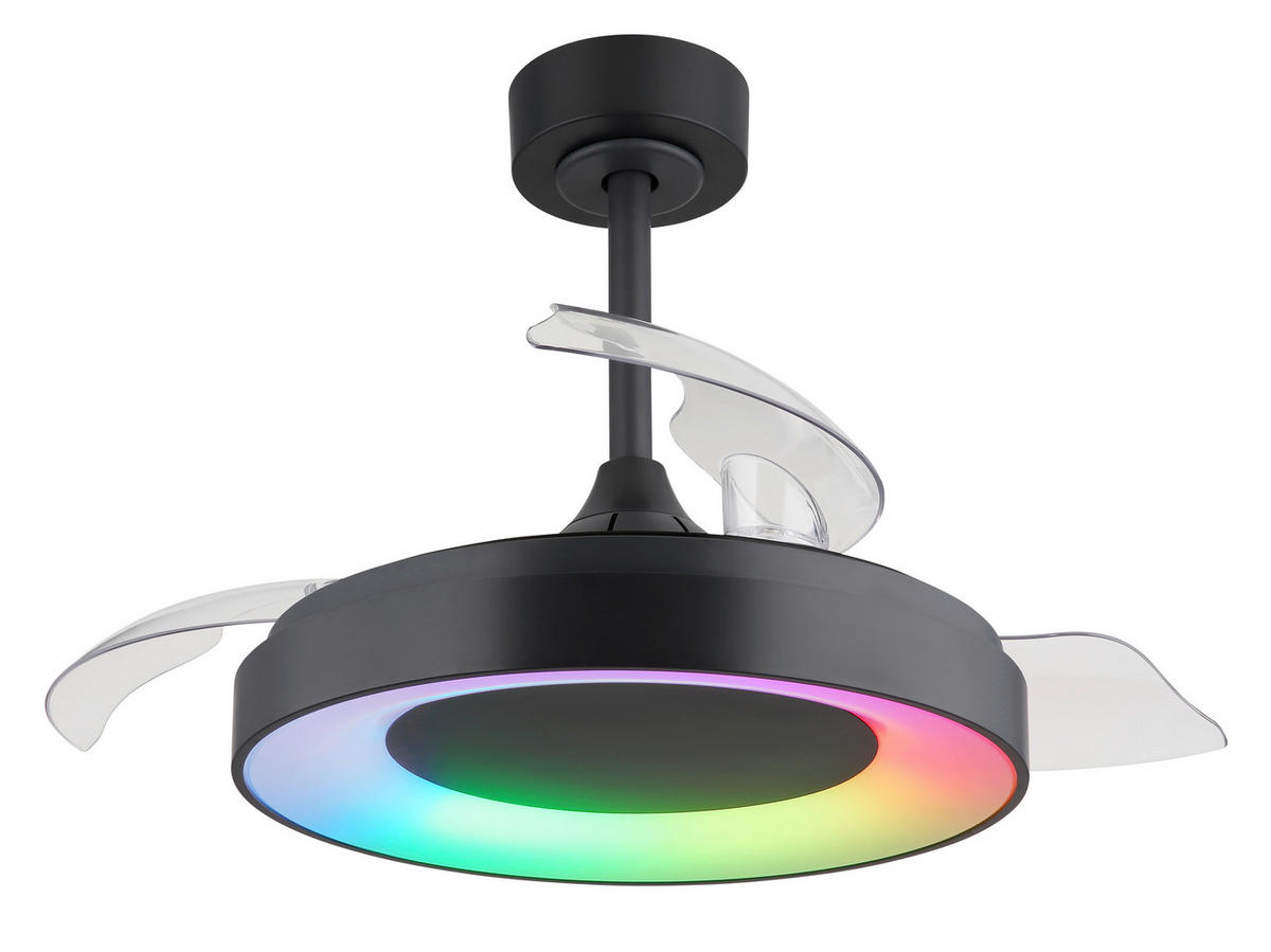 GLOBO Deckenventilator transparent grau Opal H/D: ca. 44,8x91 cm max. 40 W ELINA - Opal/transparent (91,00/44,80cm) - GLOBO