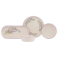 HermiaConcept Frühstücksservice Lavanta grün Keramik 14 tlg. Lavanta - weiß/grün - HermiaConcept