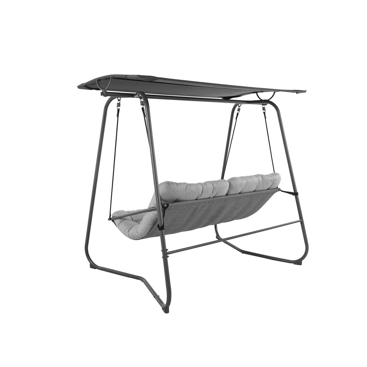 POCOline Hollywoodschaukel hellgrau Stahl B/H/L: ca. 151x195x220 cm Hollywoodschaukel - hellgrau/dunkelgrau (220,00/151,00/195,00cm) - POCOline