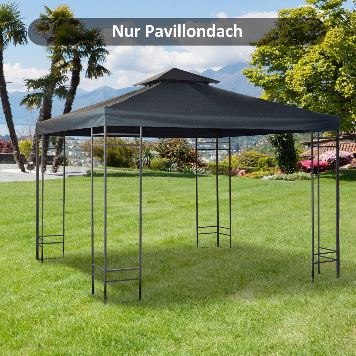 Outsunny Ersatzdach für Pavillon Ersatzdach_für_Pavillon - grau (300,00/300,00/18,00cm) - Outsunny
