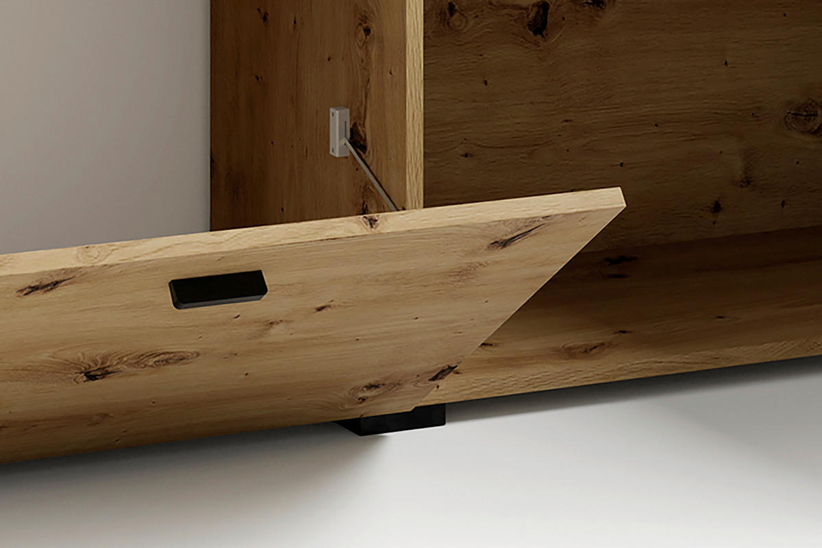 Sideboard FRAME Eiche schwarz B/H/T: ca. 200x75,5x37,5 cm FRAME - Eiche/schwarz (200,00/75,50/37,50cm) - byLIVING