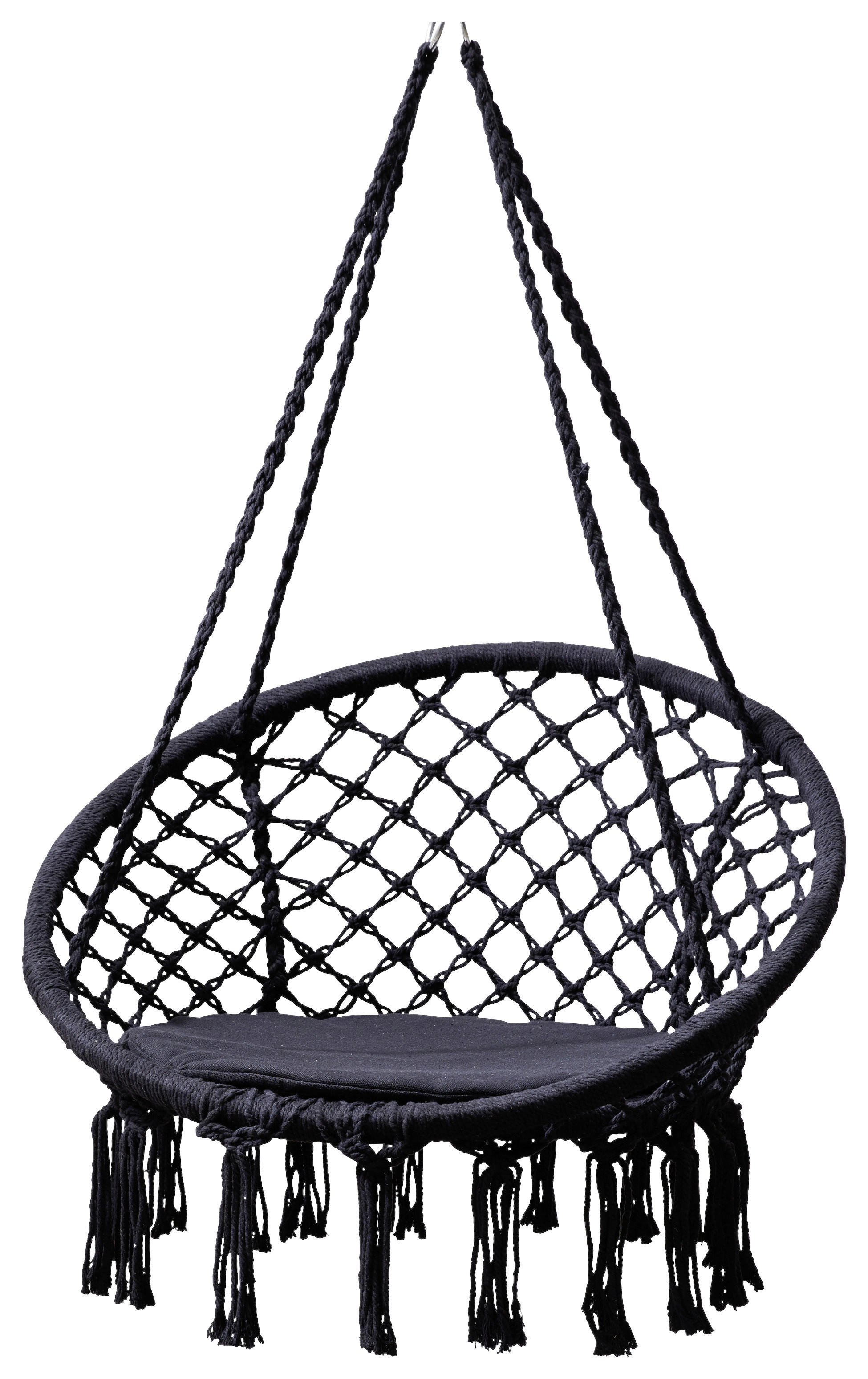 Grasekamp Hängesessel Mora schwarz Holz B/H/L: ca. 80x100x80 cm Mora - schwarz (80,00/80,00/100,00cm) - Grasekamp