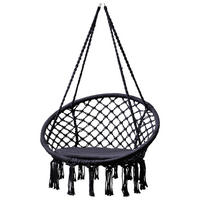 Grasekamp Hängesessel Mora schwarz Holz B/H/L: ca. 80x100x80 cm Mora - schwarz (80,00/80,00/100,00cm) - Grasekamp