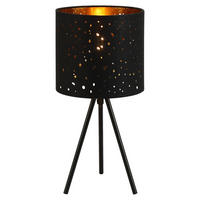 Tischleuchte schwarz gold Metall H/D: ca. 35x17 cm null 1 Brennstellen Tischleuchte_Malaysia - gold/schwarz (17,00/35,00cm)