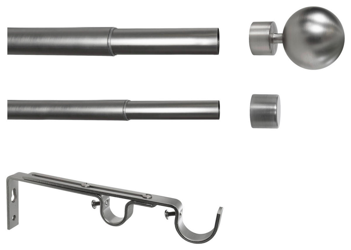 Stilgarnituren habito/ball-classic Edelstahloptik Metall ausziehbar von ca. 190 bis 360 cm 2.0 Läufe habito/ball-classic - Edelstahloptik - ondeco