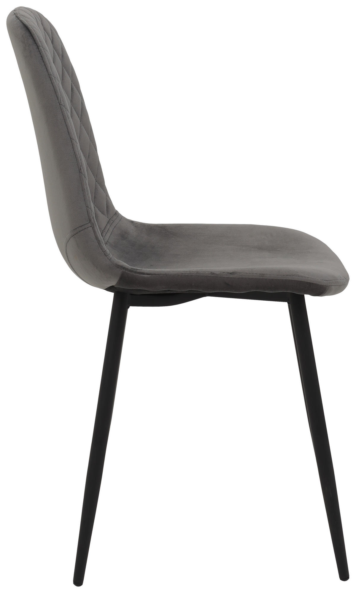 Stuhl Mira 4er Set grau Samtoptik B/H/T: ca. 44x89x53,5 cm Mira 4er Set - schwarz/grau (44,00/89,00/53,50cm) - Hela