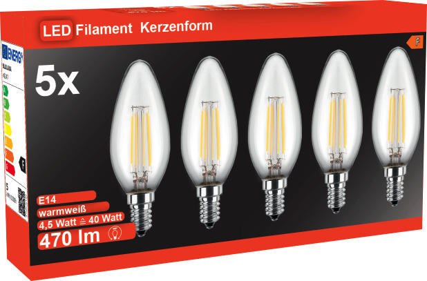 Blulaxa Kerzenlampe 49247 E14 Kerzenlampe_E14_5erPack_Blulaxa - klar (3,50cm)