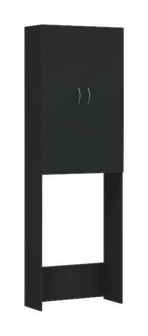 VidaXL Waschmaschinenschrank schwarz B/H/T: ca. 64x190x25,5 cm Waschmaschinenschrank - schwarz (64,00/190,00/25,50cm) - VidaXL