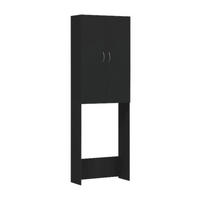VidaXL Waschmaschinenschrank schwarz B/H/T: ca. 64x190x25,5 cm Waschmaschinenschrank - schwarz (64,00/190,00/25,50cm) - VidaXL