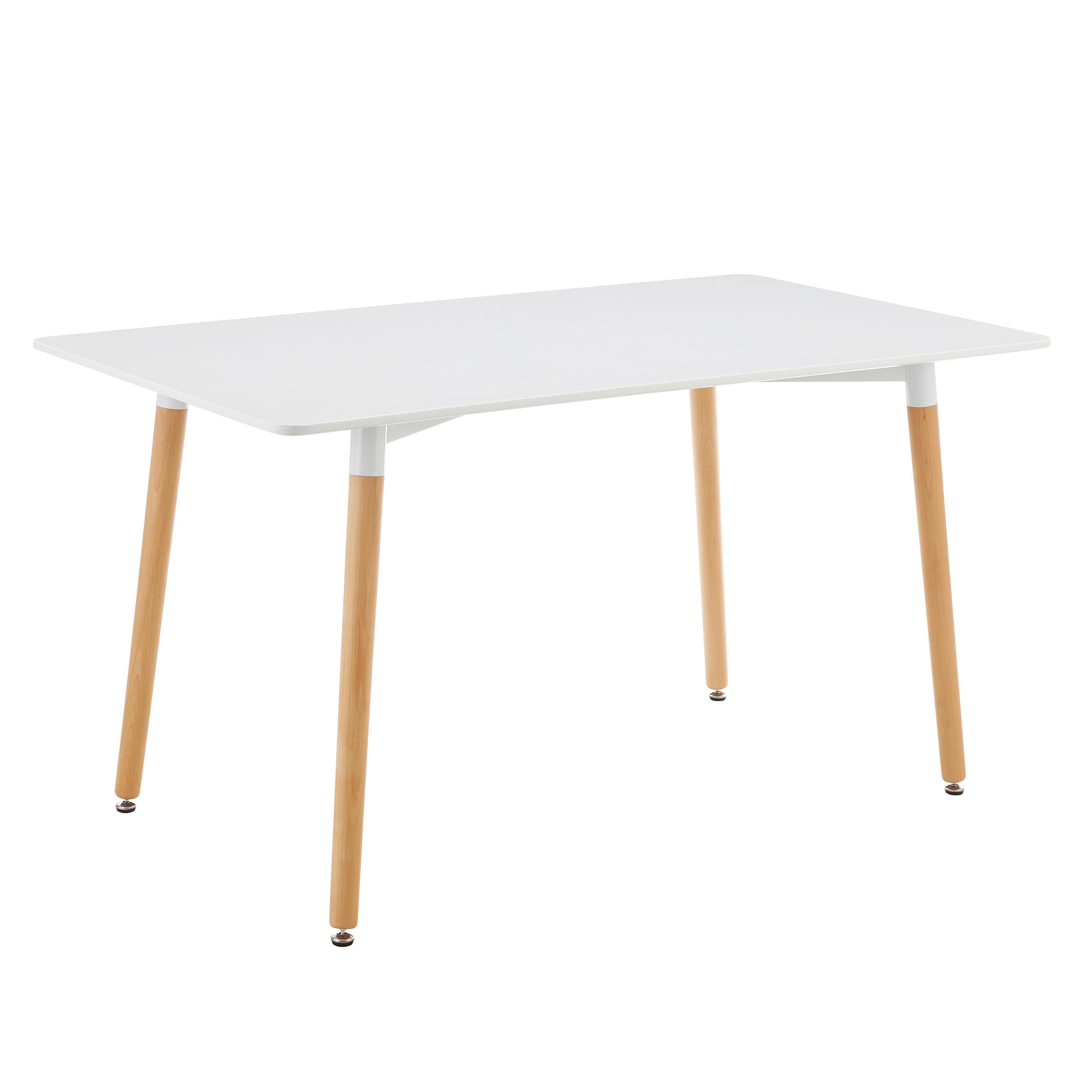 Esstisch BENNY weiß matt B/H/T: ca. 140x75x80 cm BENNY - weiß/natur (140,00/75,00/80,00cm)