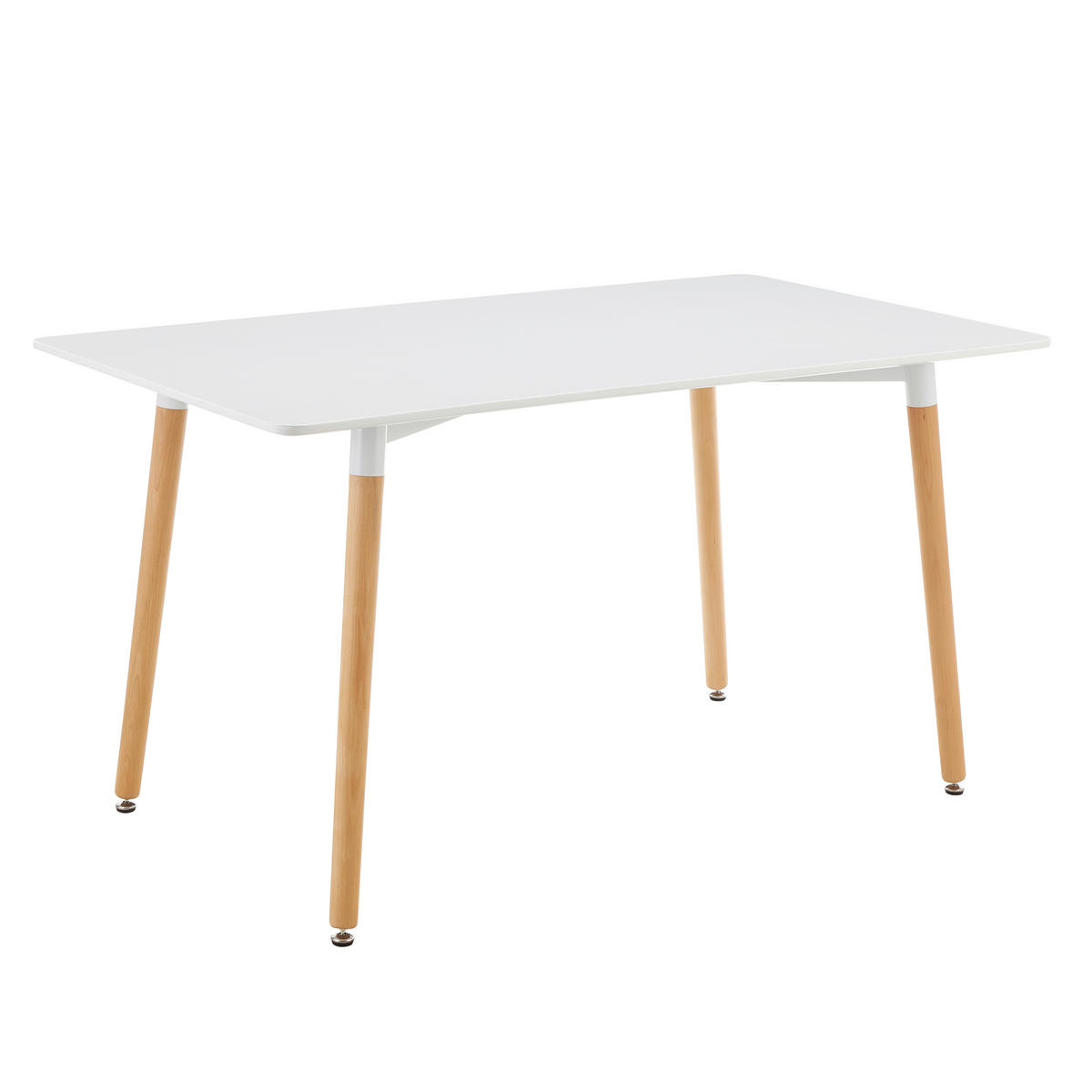 Esstisch BENNY weiß matt B/H/T: ca. 140x75x80 cm BENNY - weiß/natur (140,00/75,00/80,00cm)