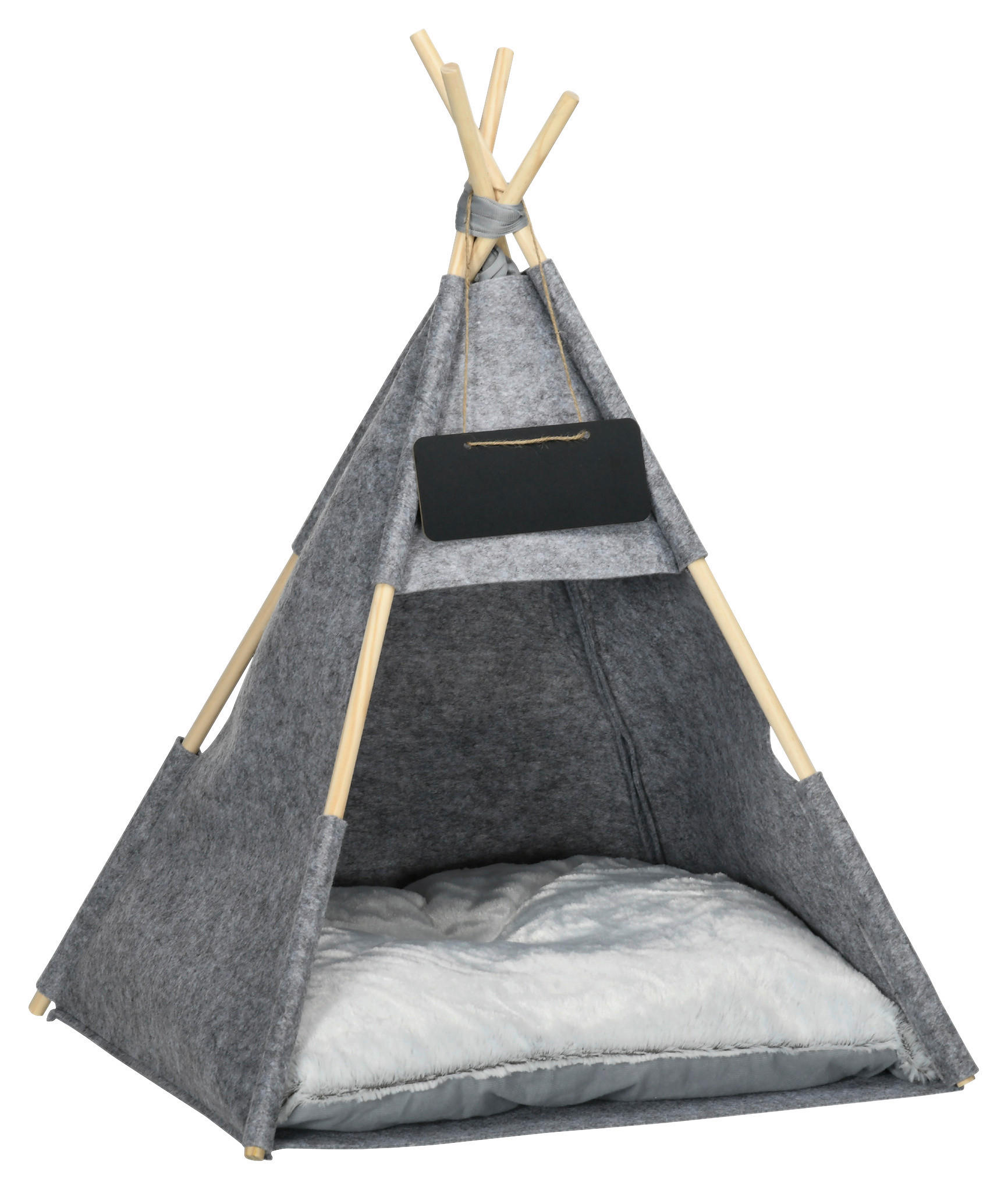 PawHut Haustierzelt m. weichem Kissen grau Polypropylen B/H/L: ca. 58x58x80 cm Haustierzelt - grau (80,00/58,00/58,00cm) - PawHut