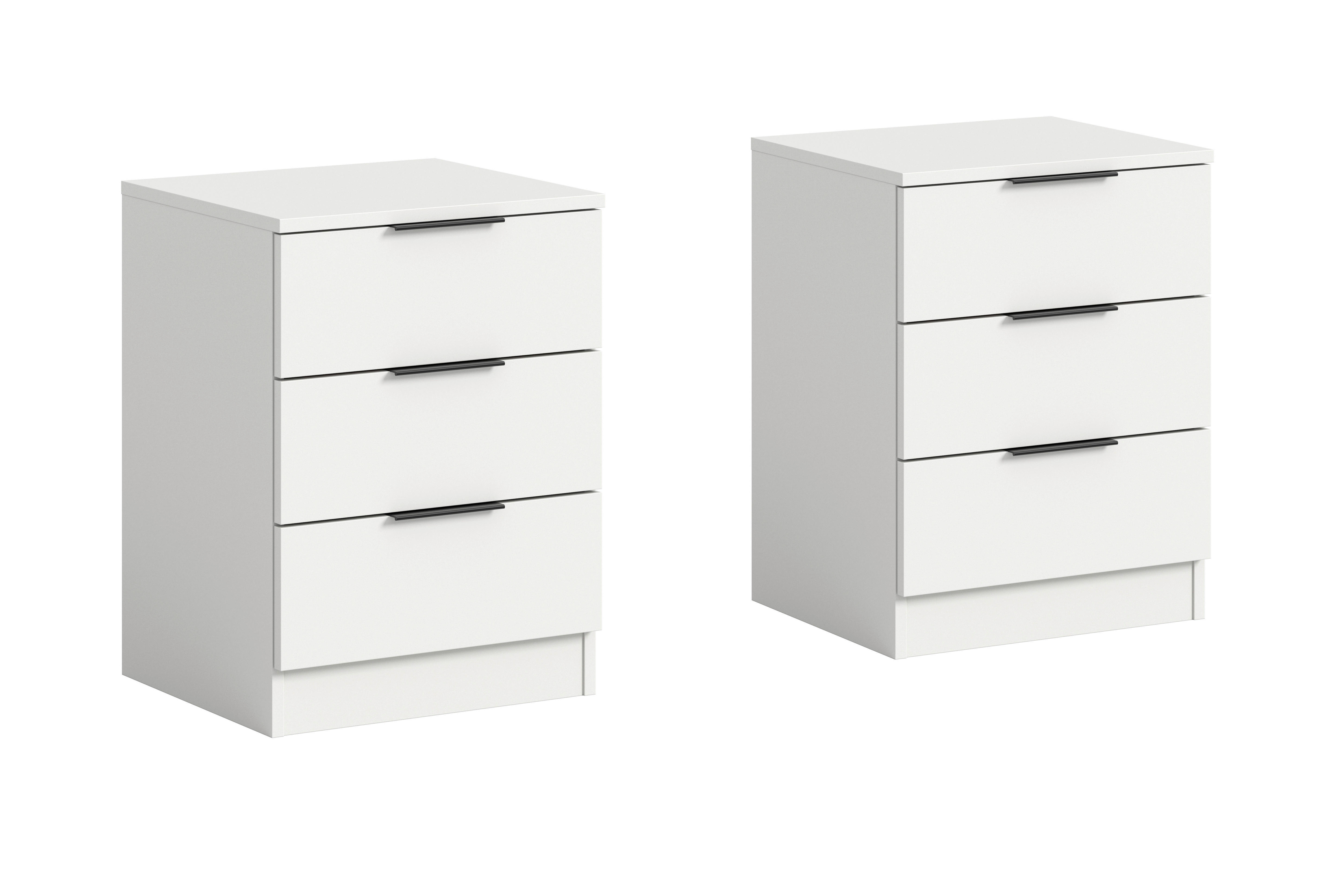 Nachtkonsolen KOPENHAGEN, Set weiß B/H/T: ca. 45x60x40 cm KOPENHAGEN, Set - weiß (45,00/60,00/40,00cm) - xonox.home