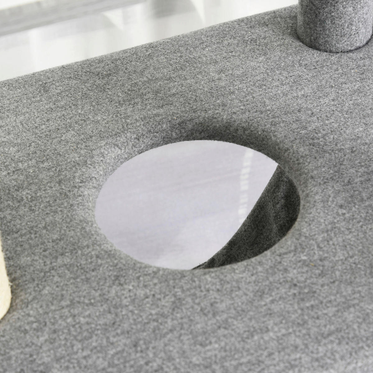 PawHut Katzenkratzbaum grau Spanplatte Katzenkratzbaum Hängem/Küschlh. - natur/grau - PawHut