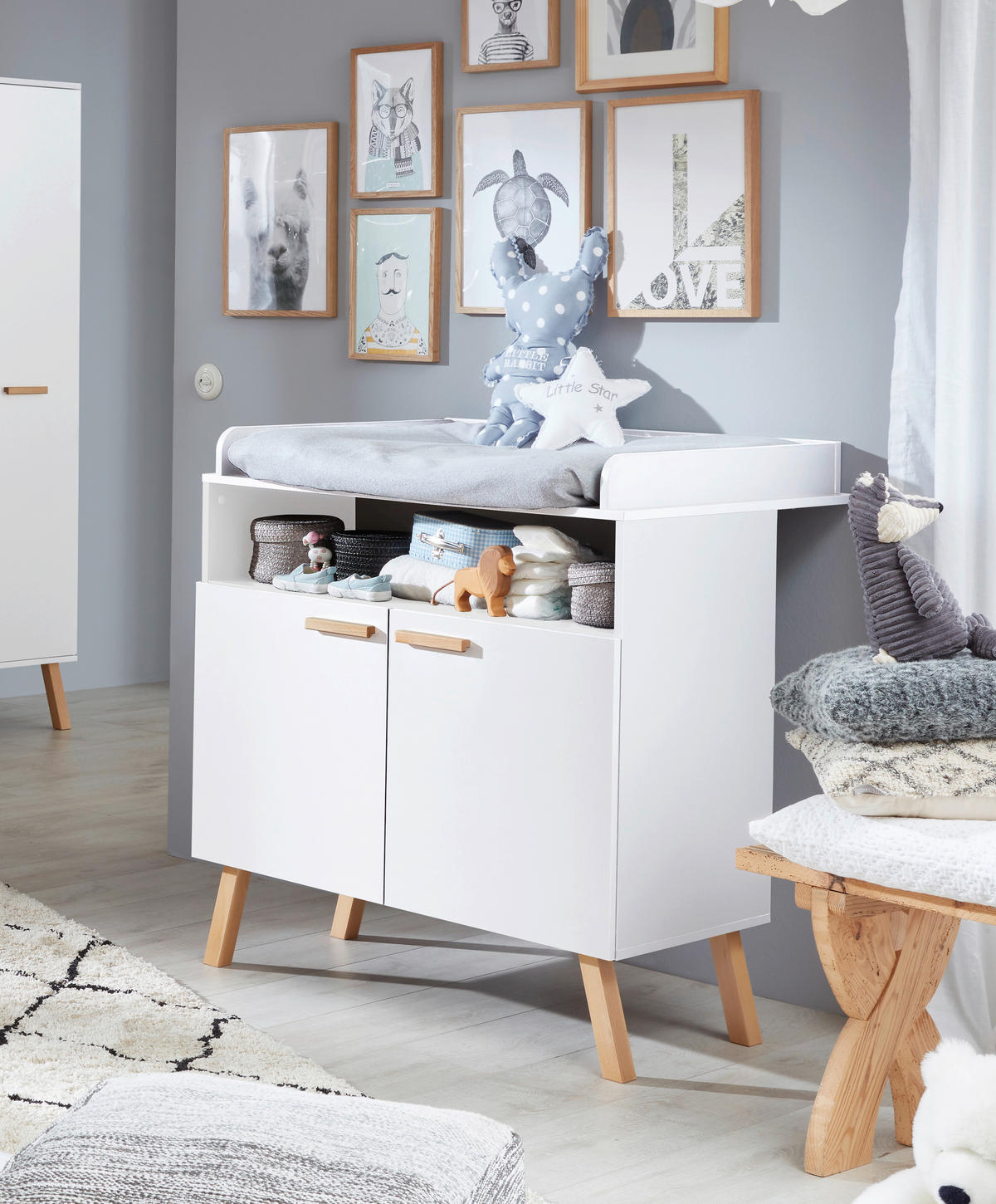 Wickelkommode Mats weiß B/H/T: ca. 96x105x78 cm Mats - weiß (96,00/105,00/78,00cm) - Trendteam
