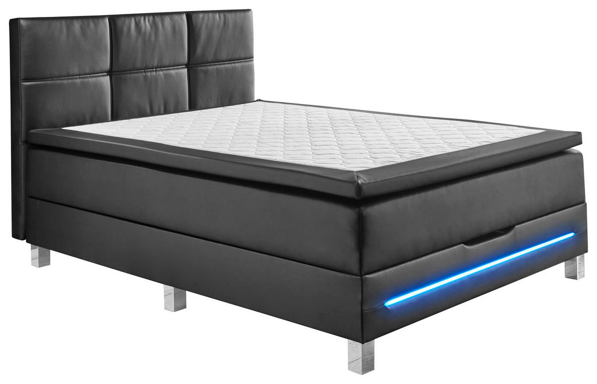 Boxbett Catania schwarz Kunstleder Catania - schwarz (140,00/60,00/211,00cm)