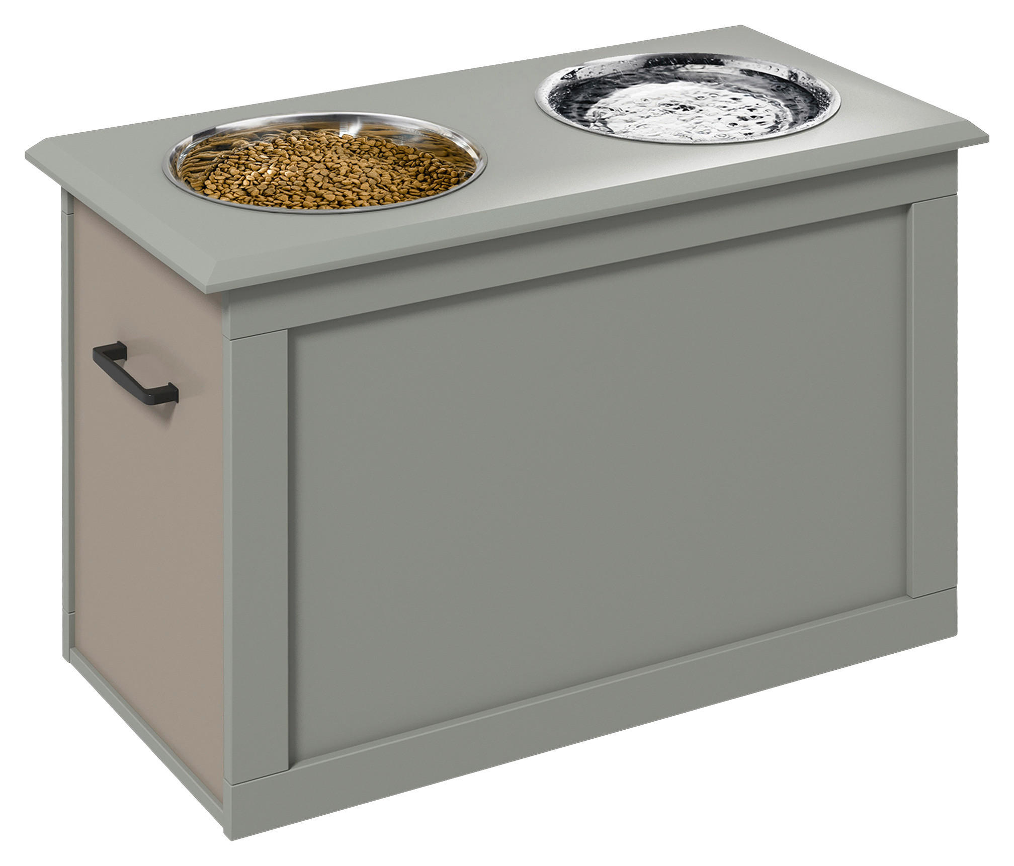 PawHut Tier-Zubehör grau Edelstahl B/H/L: ca. 30x60x41 cm Napf - grau (41,00/30,00/60,00cm) - PawHut