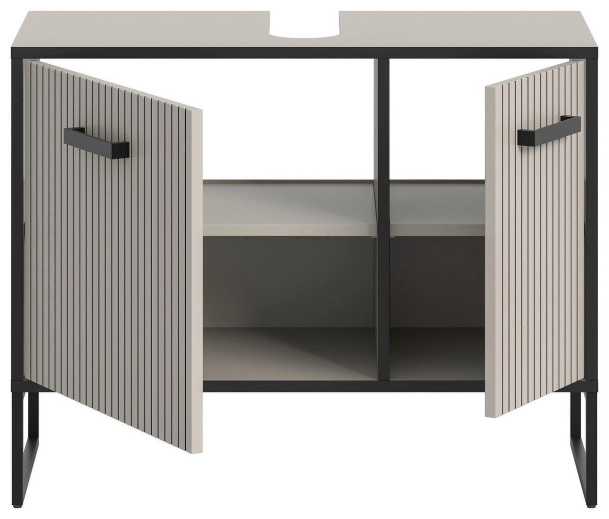 Waschbeckenunterschrank BAGNO schwarz Kaschmirgrau Nachbildung B/H/T: ca. 80x63x36 cm BAGNO - schwarz (80,00/63,00/36,00cm) - xonox.home
