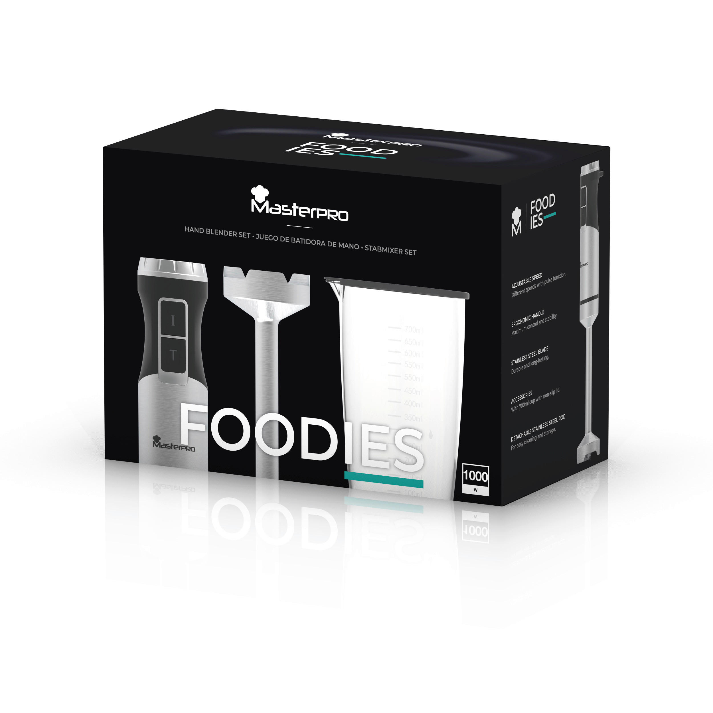 MASTERPRO Stabmixer-Set schwarz FOODIES COLLECTION - schwarz - MASTERPRO
