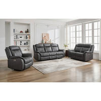 Sofa Pedro grau Microfaser B/H/T: ca. 220x108x94 cm Pedro - schwarz/grau (220,00/108,00/94,00cm)