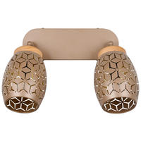 Reality Leuchten Spots kaffee gold Metall B/H/L: ca. 28x27x12 cm E14 2 Brennstellen Spot_Bidar_2 - gold/kaffee (12,00/28,00/27,00cm) - Reality Leuchten