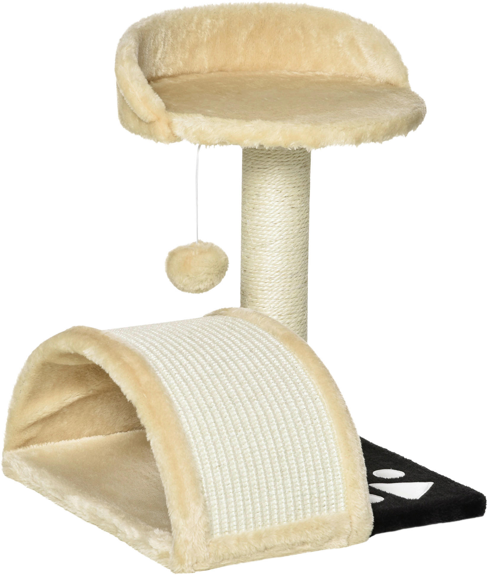 PawHut Kratzbaum beige Edelstahl B/H/L: ca. 37x35,5x46 cm Kratzbaum - beige (46,00/37,00/35,50cm) - PawHut