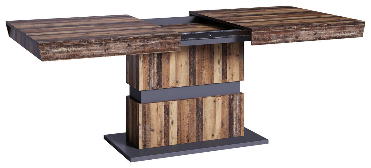 Tisch MATTHEW Eiche Old Wood Nachbildung anthrazit B/H/T: ca. 160x75x90 cm MATTHEW - Eiche/anthrazit (160,00/75,00/90,00cm) - byLIVING