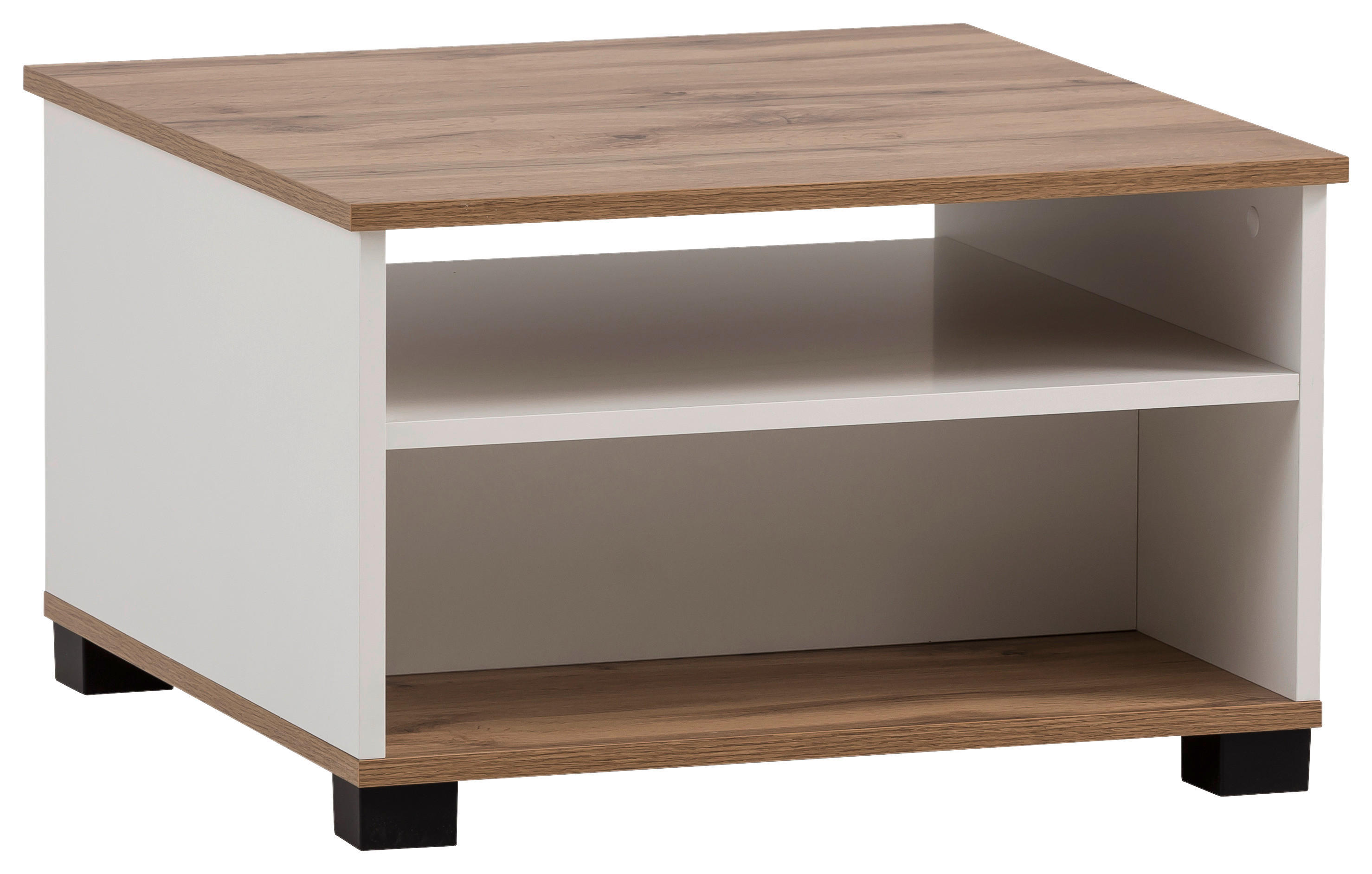 Couchtisch Jelda weiß matt Eiche Landhaus Nachbildung B/H/T: ca. 60,2x38,2x60,2 cm Jelda - Eiche/weiß (60,20/38,20/60,20cm) - Möbelpartner