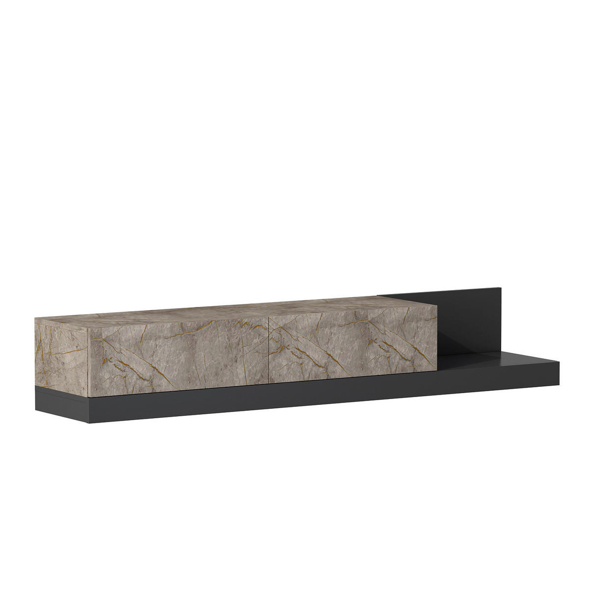 TV-Lowboard Majör anthrazit beige Marmor Optik B/H/T: ca. 180x30x37 cm Majör - beige/anthrazit (180,00/30,00/37,00cm) - moebel17