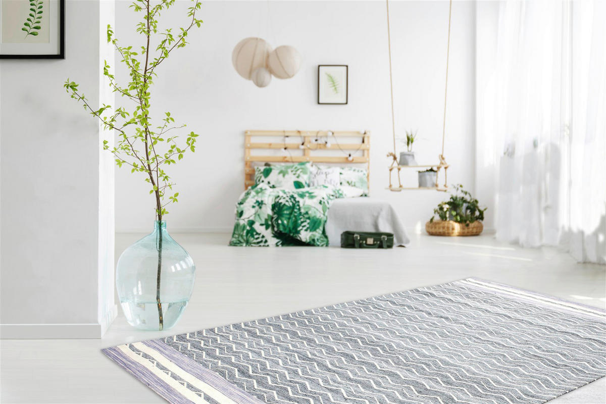 Kayoom Kurzflorteppich Mirage 110 violett B/L: ca. 160x230 cm Mirage 110 - violett/grau (160,00/230,00cm) - Kayoom