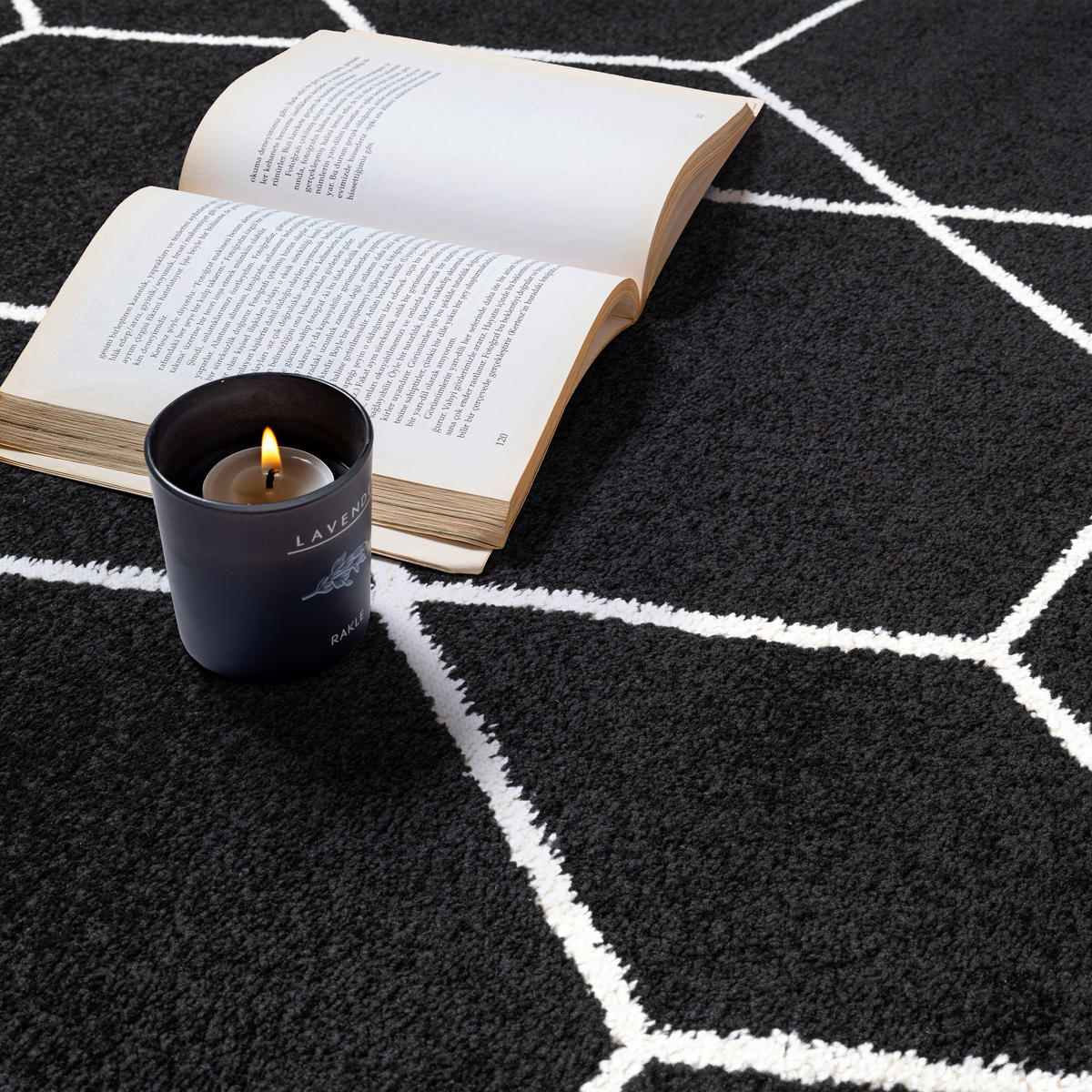 Sanat Teppich Trellis schwarz B/L: ca. 160x230 cm Trellis - schwarz (160,00/230,00cm) - Sanat