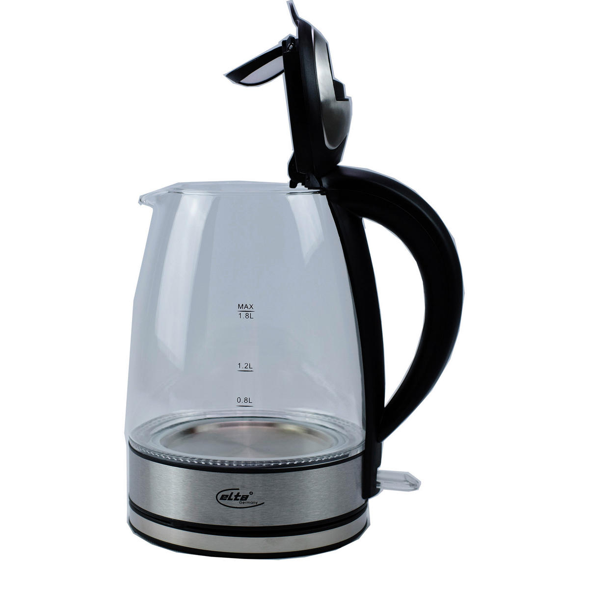 Elta Wasserkocher WK-2200.1 Edelstahl schwarz Glas ca. 1,8 l Wasserkocher - schwarz/Edelstahl (1,80l) - Elta