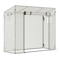 Outsunny Gewächshaus mit Rolltür B/H/L: ca. 76x168x200 cm Gewächshaus_mit_Rolltür - weiß (200,00/76,00/168,00cm) - Outsunny