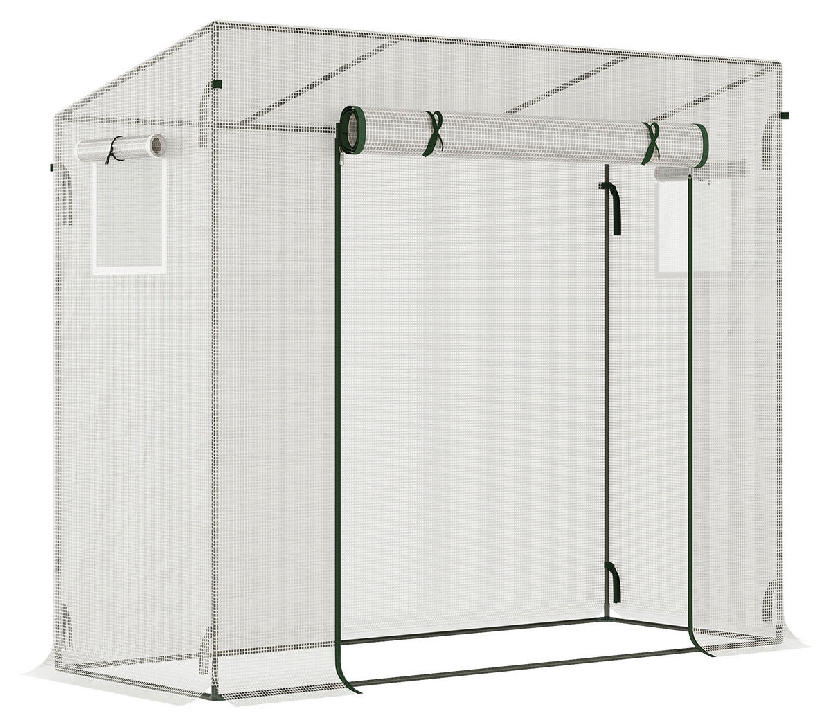 Outsunny Gewächshaus mit Rolltür B/H/L: ca. 76x168x200 cm Gewächshaus_mit_Rolltür - weiß (200,00/76,00/168,00cm) - Outsunny