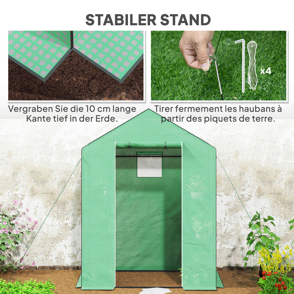 Outsunny Gewächshaus B/H/L: ca. 74x190x... Outsunny Gewächshaus B/H/L: ca. 74x190x...