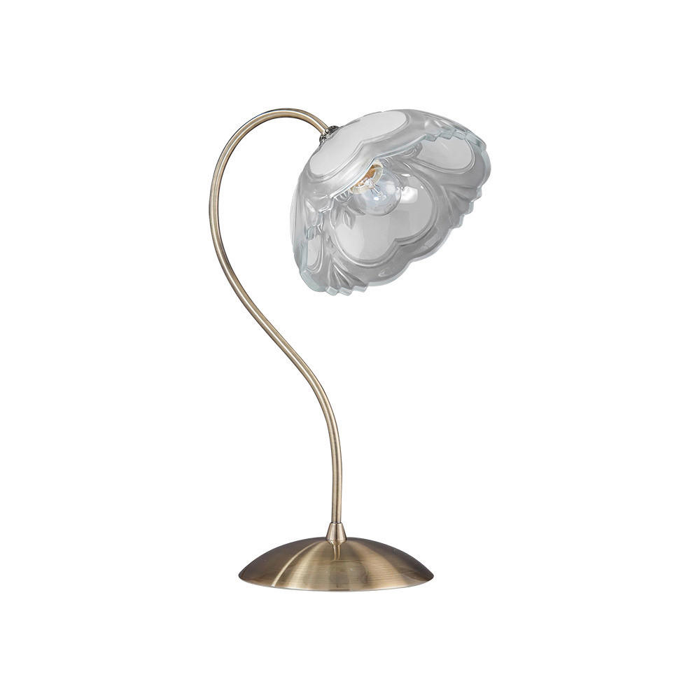 SPOT Light Tischleuchte 7512011 altgold weiß klar Metall Glas B/H: ca. 28,5x44 cm E27 1 Brennstellen Wien - klar/altgold (28,50/44,00cm) - SPOT Light