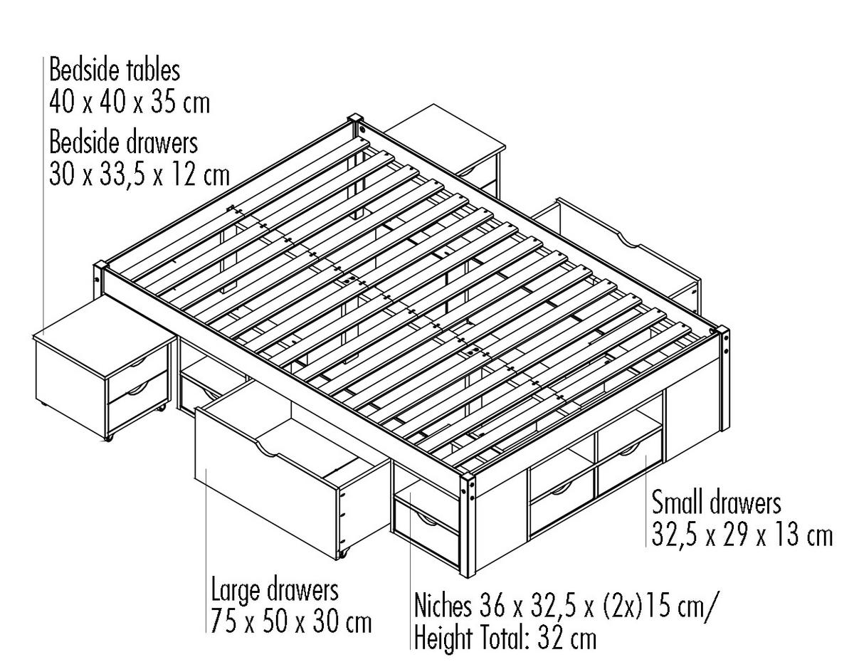 Funktionsbett Claas natur Liegefläche B/L: ca. 160x200 cm Claas - natur (166,00/48,00/209,00cm) - Inter Link