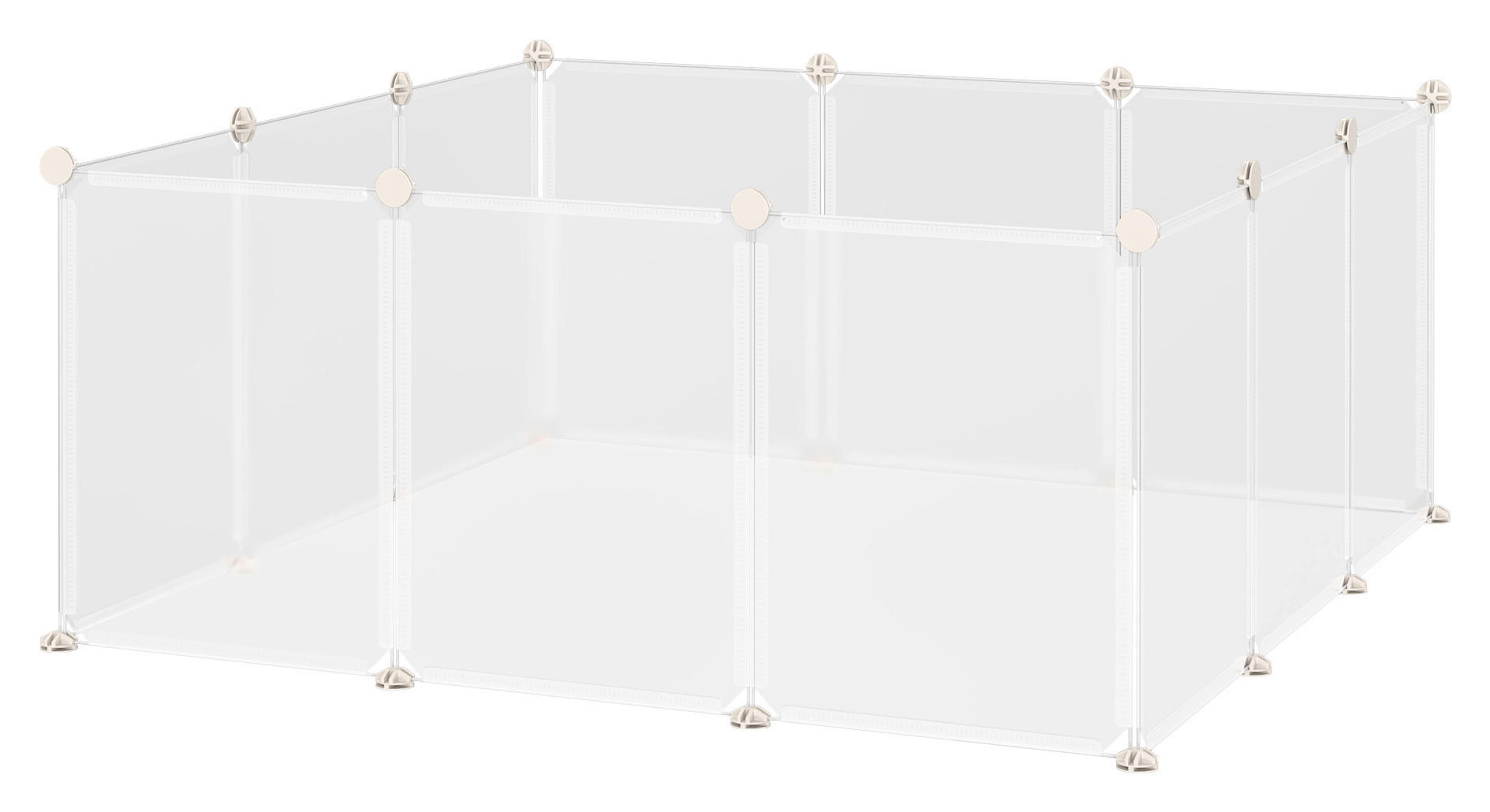 PawHut Stall weiß Edelstahl B/H/L: ca. 105x105x45 cm Laufstall - weiß (45,00/105,00/105,00cm) - PawHut