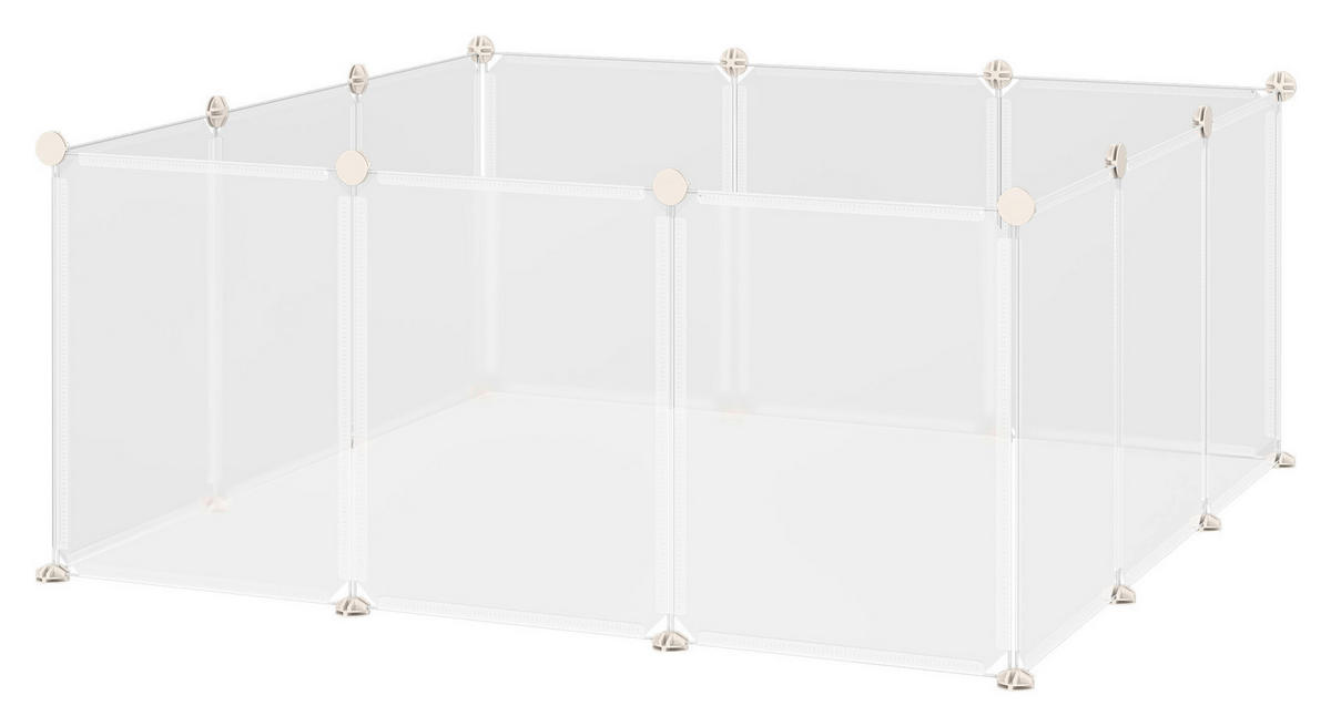 PawHut Stall weiß Edelstahl B/H/L: ca. 105x105x45 cm Laufstall - weiß (45,00/105,00/105,00cm) - PawHut