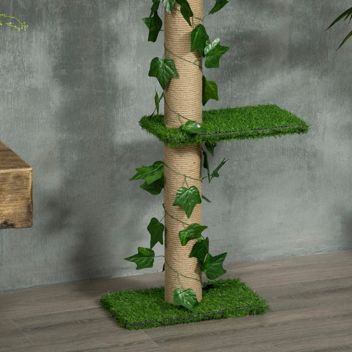 PawHut Kratzbaum gelb Spanplatte B/H/L: ca. 21x242x37 cm Kratzbaum - gelb/grün (37,00/21,00/242,00cm) - PawHut