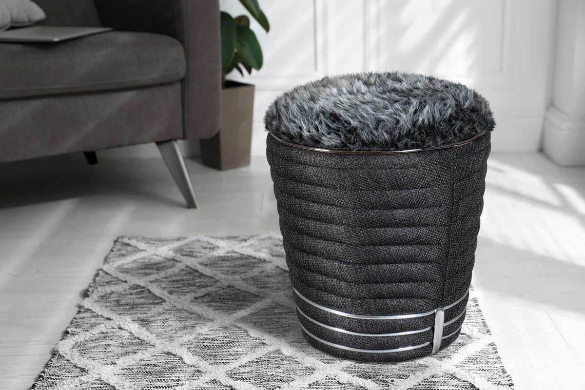 360 Living Hocker Doric 320 anthrazit Graphit H/D: ca. 50x42 cm Doric 320 - Graphit/anthrazit (42,00/50,00cm) - 360 Living