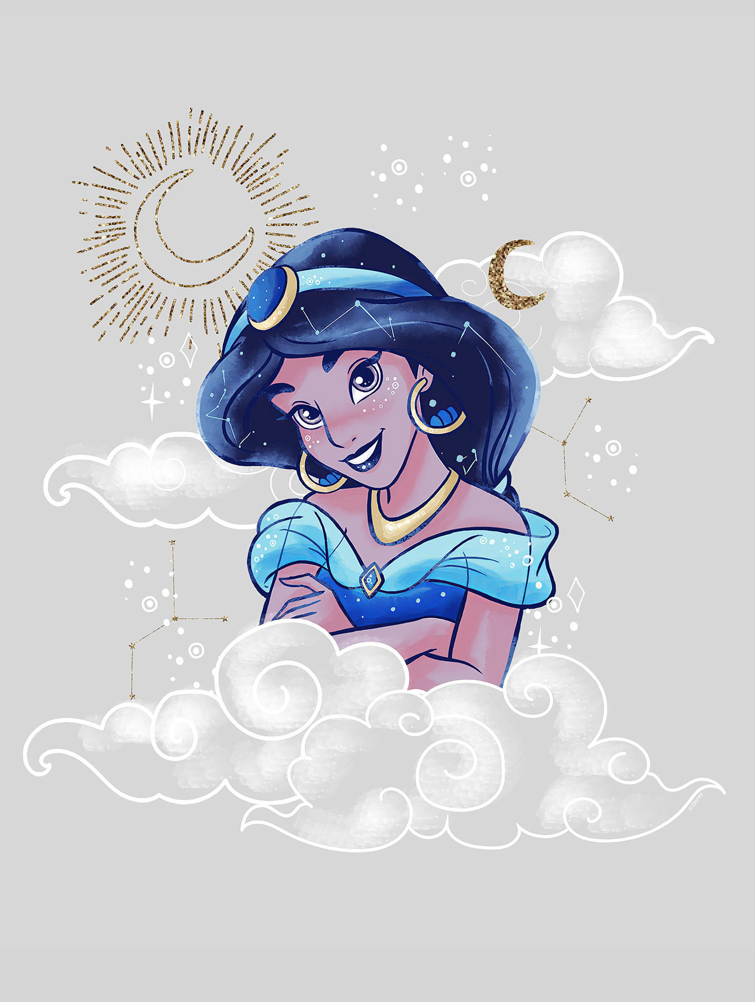 Komar Poster Jasmin Clouds Disney B/L: ca. 30x40 cm Jasmin Clouds - (30,00/40,00cm) - Komar