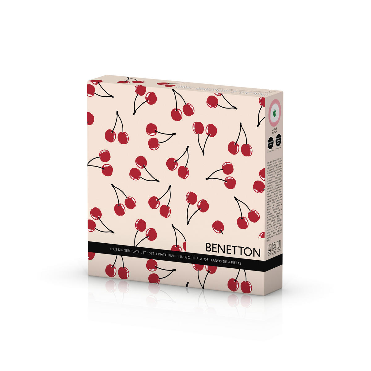 BENETTON Essteller Fruits pink Porzellan Fruits - pink/weiß - BENETTON