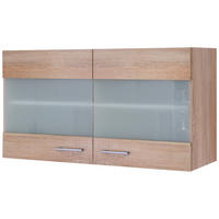 Glashängeschrank Samoa weiß Eiche Nachbildung B/H/T: ca. 100x54,8x32 cm Samoa - Eiche/weiß (100,00/54,80/32,00cm) - Flex-Well